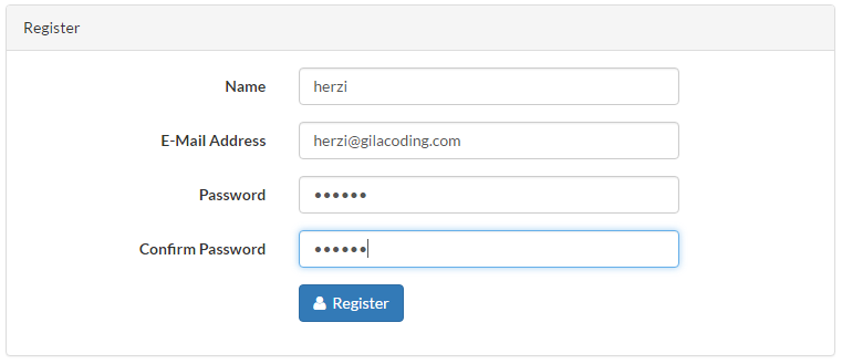 register laravel 5.2